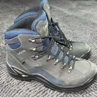Lowa Renegade GTX Mid Men's 8 Gray Blue Hiking Boots Waterproof Gore-Tex Vibram