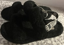 UGG Australia Fluff Yeah Women's Black Slide Sandal, Size US 7