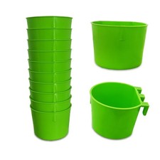 10 Pcs 8oz Cage Cups Bird Feeders Seed Bowl Chicken Feeding Watering Dish