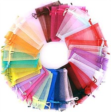 100Pcs 4x6 inch Drawstring Organza Jewelry Pouches Wedding Party Christmas Favor