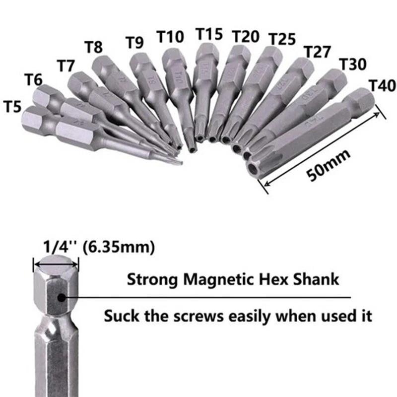 Security Torx Bit Set + Hex Key Allen Bit Set - For Power Drill & Impact Driver - Image 2 of 4