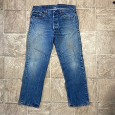 Vintage Levi Classic Blue Straight-Leg Jeans with Natural Fading