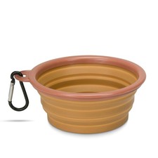 Made Easy Kit Portable Collapsible Dog Bowl for Water or Food Great Pet Brown