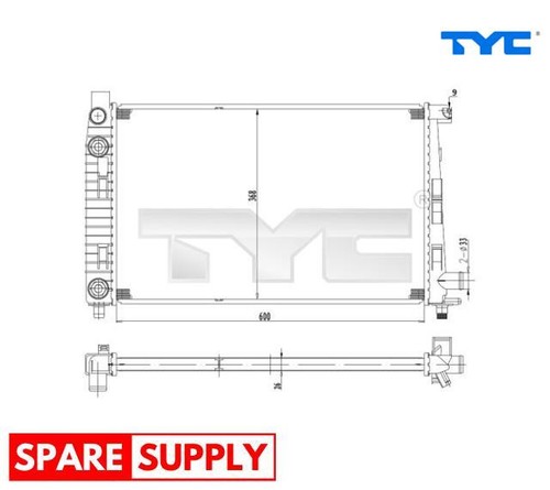 RADIATOR, ENGINE COOLING FOR MERCEDES-BENZ TYC 721-0012 - Picture 1 of 7