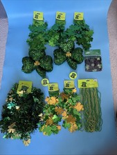 Lot of St. Patricks Day Decorations Green Garland, Shiny Shamrocks More - LOOK