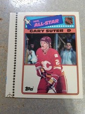 Gary Suter Calgary Flames 1988-89 Topps All-Star Stickers WHITE STRIP