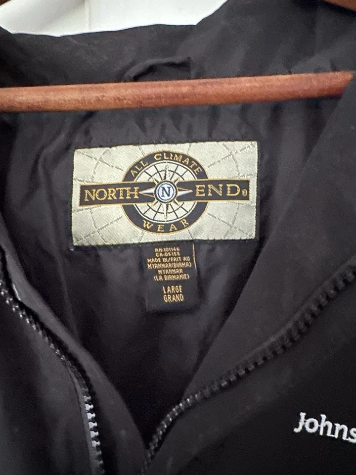 NorthEnd Windbreaker Jacket L Black Pullover with Zipper Mesh Liner - Image 3 of 4