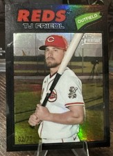 2026 Topps Heritage TJ Friedl Black Chrome 2/77 Rare 