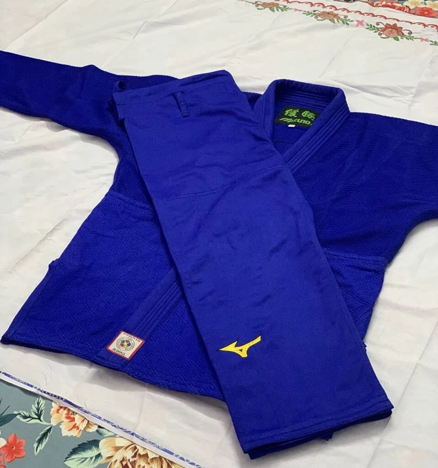 Uniforme Kimono Mizuno Judo Gi Azul 750gsm Con 100% Algodón Talla 165cm Foto 2 de 4