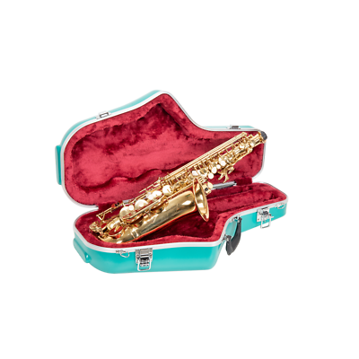 #ad Crossrock Alto Saxophone Case ABS Molded Hardshell Detachable Strap Mint Blue $128.99