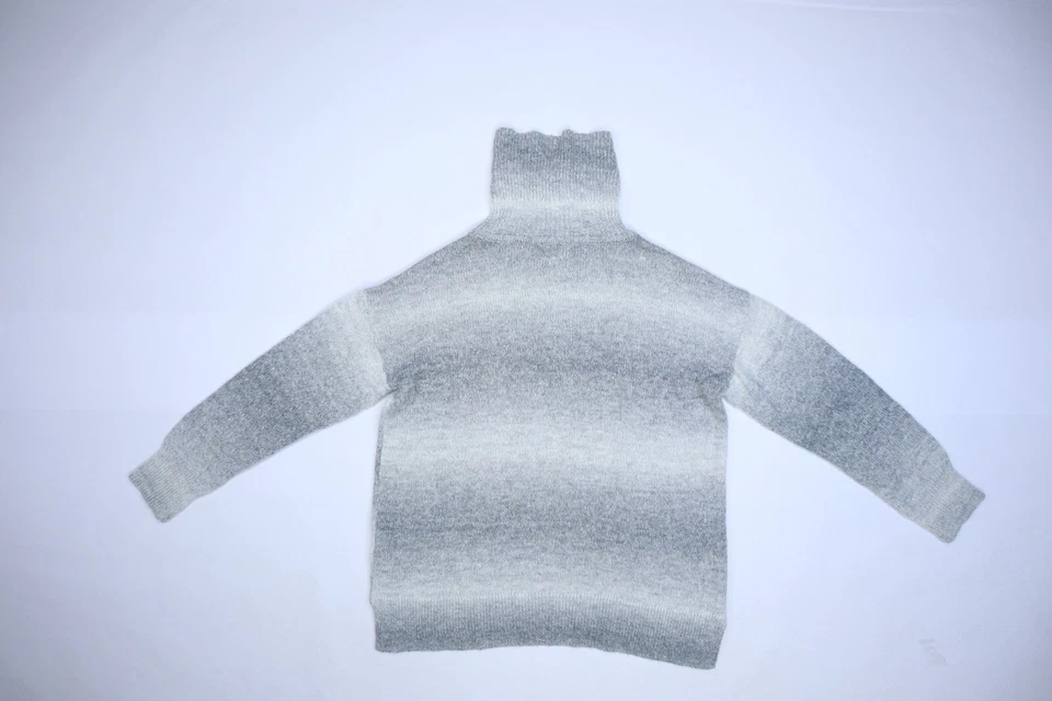 Suéter Pullover Chaps Para Mujer Gris Manga Larga Mezcla Algodón Cuello Alto XL Foto 3 de 4