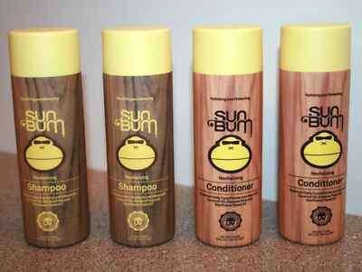 Travel Size Shampoo & Conditioner w/ Coconut Oil Sun Bum 3 oz 2x2 (4 PACK)