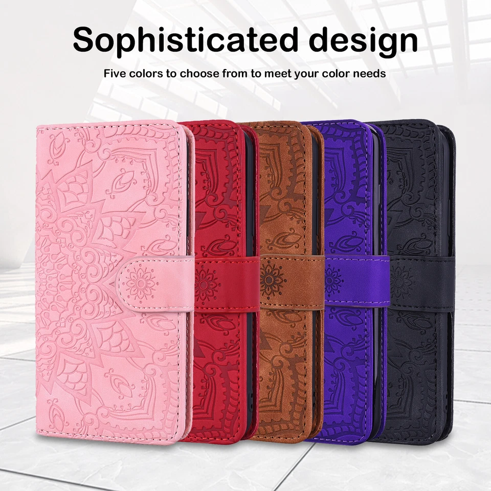 For iPhone 16 Pro Max 15 14 13 12 11 XR Magnetic Leather Wallet Flip Phone Case - Image 3 of 4
