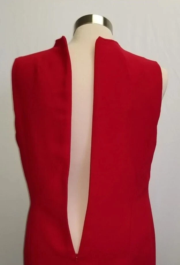 Vestido Amanda Smith para mujer 12 rojo envolvente sintético sin mangas cuello en V 2700 Foto 3 de 4