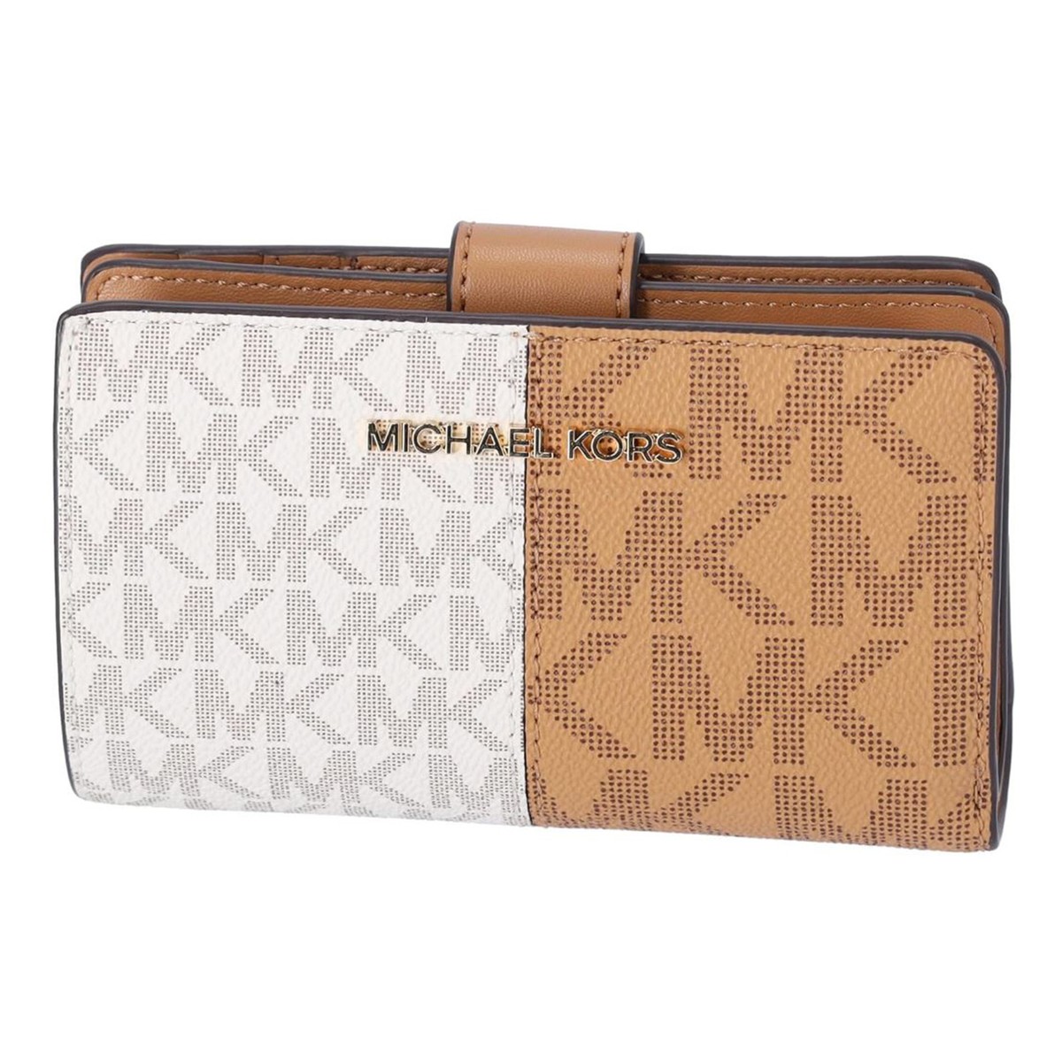 Michael Kors Jet Set Medium Two-Tone Logo Wallet 35F4GTVF6B-deerm