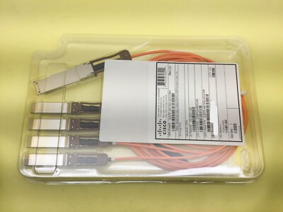 Cisco QSFP-4X10G-AOC2M 40GBASE Active Optical QSFP to 4SFP Breakout Cable 2m New