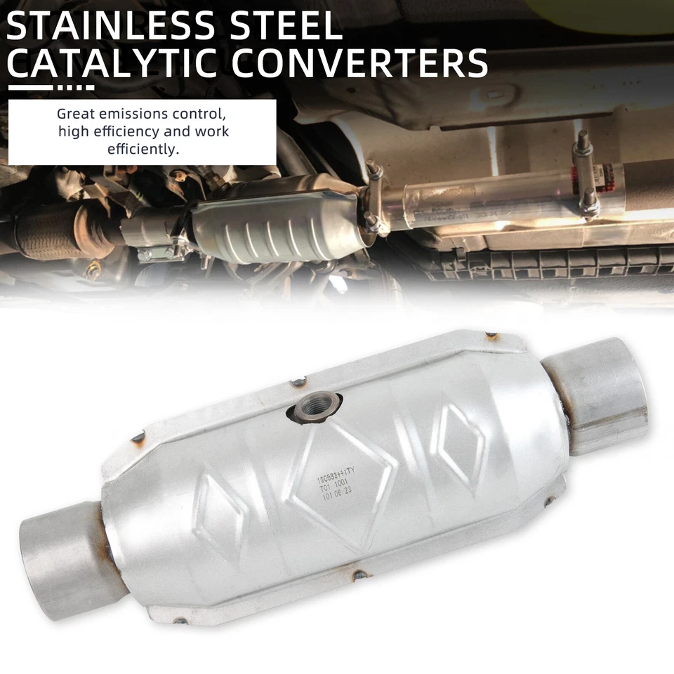 Pair of 2.5"In/Out Catalytic Converter High&Flow Performance For Ford Mustang GT - Image 2 of 4