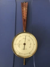 Antique Airguide Instrument Co Chicago Wall Barometer Thermometer 