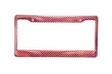 Real 100 Red Carbon Fiber License Plate Tag Frame Cover Original 3k Twill