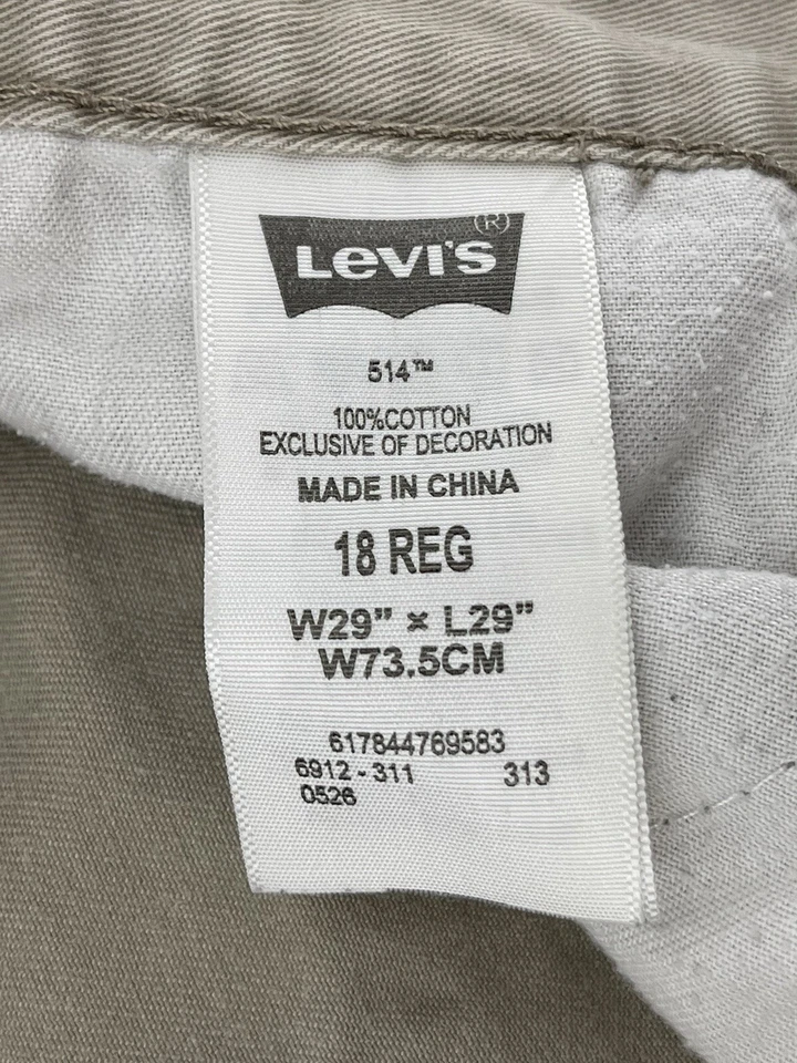 Pantalones de mezclilla Levis 514 pierna recta niños talla 18 29X29 tiro bajo beige tostado Foto 4 de 4