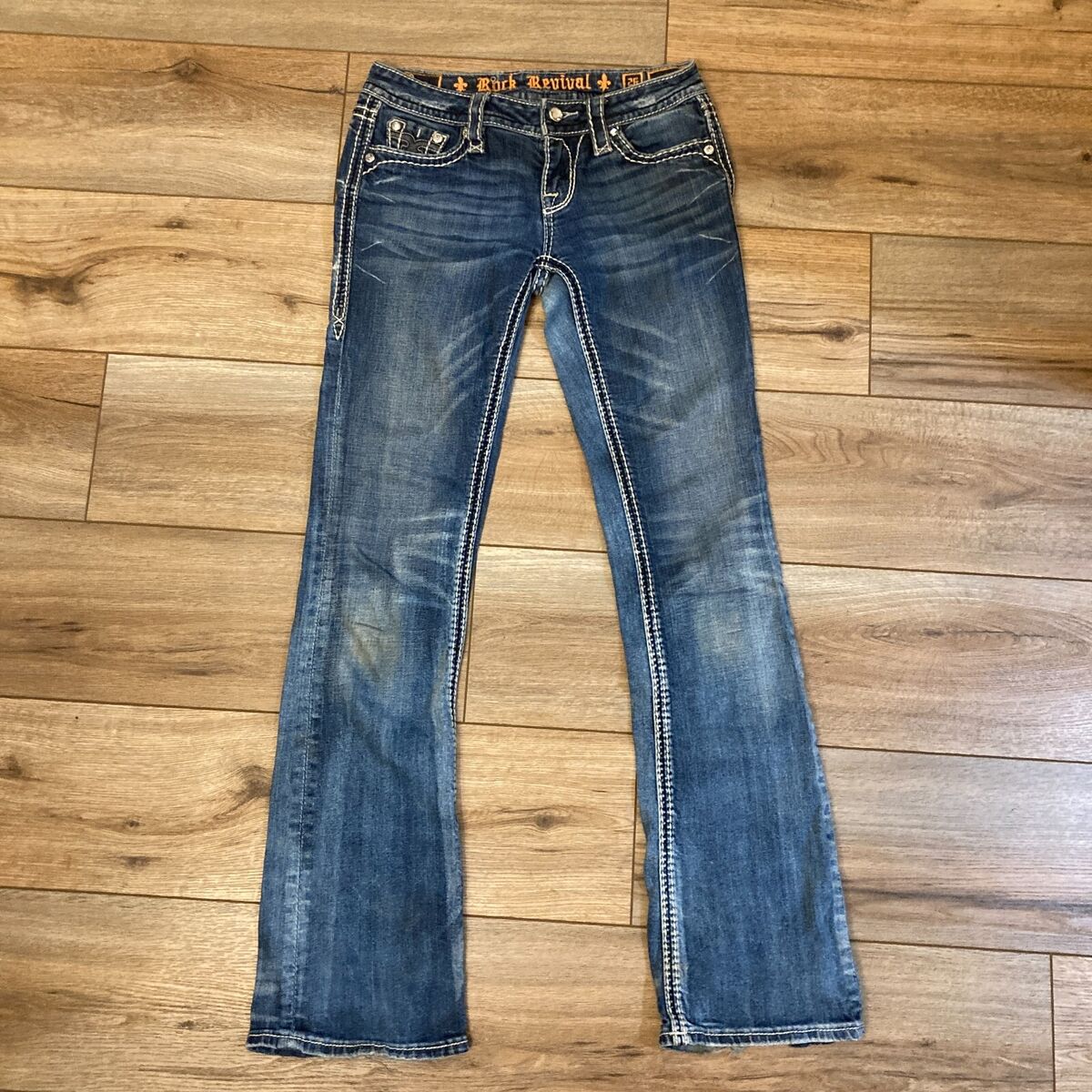 Rock Revival Ena Boot Cut Flare Jeans Dark Blue Denim Rock Revival Ena Boot Cut Flare Jeans Dark Blue Denim