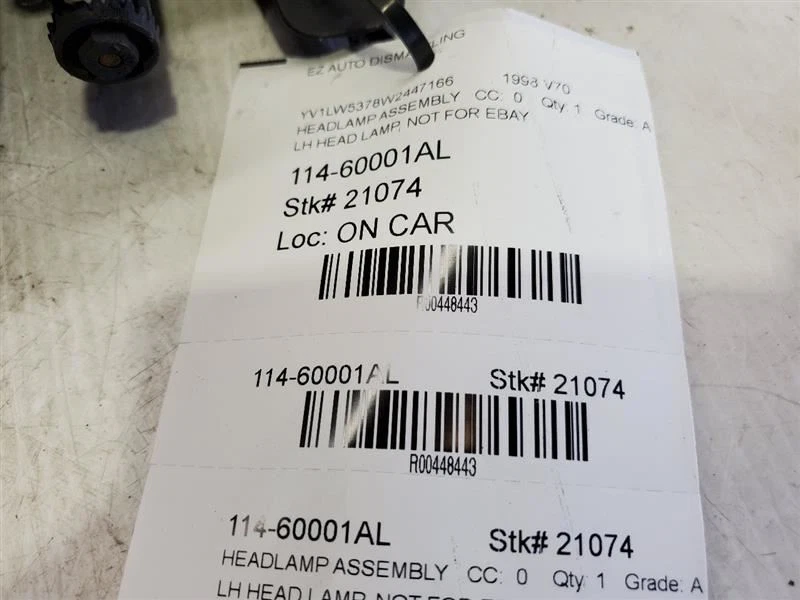 Левая фара купе 98-02 подходит для VOLVO 70 SERIES MPN: 94831922  - Изображение 4 из 4