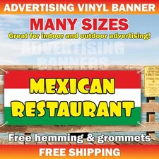 MEXICAN RESTAURANT Advertising Banner Vinyl Mesh Sign Burrito Nachos Taco Place