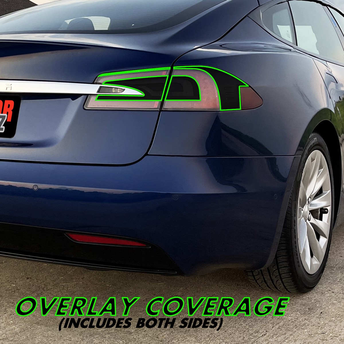 Smoke Precut Vinyl Tint Overlays For Headlight Cutout On 2012-2021 Tesla Model S
