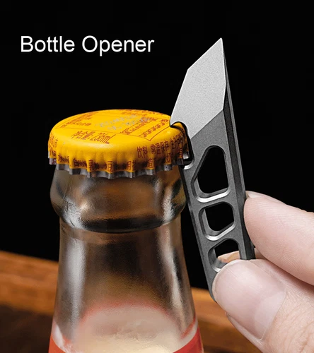 EDC Titanium Alloy Multi Tools Pry Bar Crowbar Bottle Opener Keychain Pendant - Picture 7 of 9