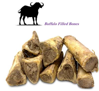STEP INTO PETS WORLD Buffalo Meat Filled Bones Dog Chew Bone 100% Natural Meaty Filling Long Lasting