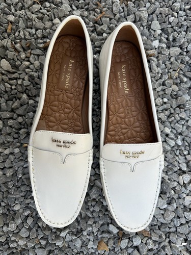 Kate Spade Deck Optic White Soft Port Loafers Size 9.5 With Box Barely Worn