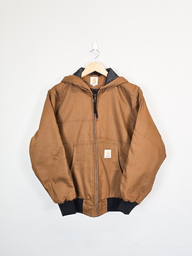 Carhartt Reworked Jacket Men's Medium Brown Long Sleeve Hooded Full Zip