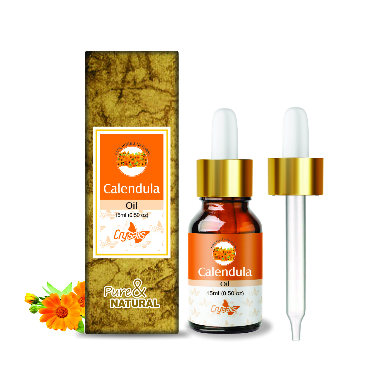 Aceite esencial de caléndula (Calendula officinalis) 100 % puro y natural - 15 ml - 5000 ml