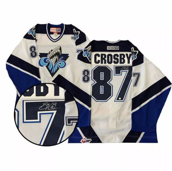 Sidney Crosby 2003 Rookie Of The Year Signed Rimouski Oceanic Jersey JSA  COA