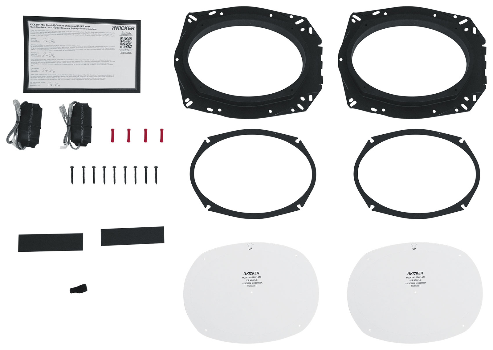 Пара автомобильных аудиосистем Kicker 51KSS6904 6x9 компонентных 2 51KSSC69304 коаксиальных динамиков