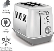 MORPHY RICHARDS Evoke Stainless Steel 2 Slice Toaster Hi Lift 224409 - WHITE