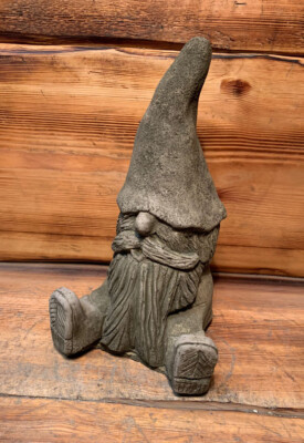 STEINGARTEN DETAILLIERT DENKENDER GONK PIXIE ZWERG FEE BART HUT STATUE ORNAMENT