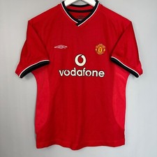 MANCHESTER UNITED 2000 2002 HOME SHIRT FOOTBALL SOCCER BOYS UMBRO SIZE M