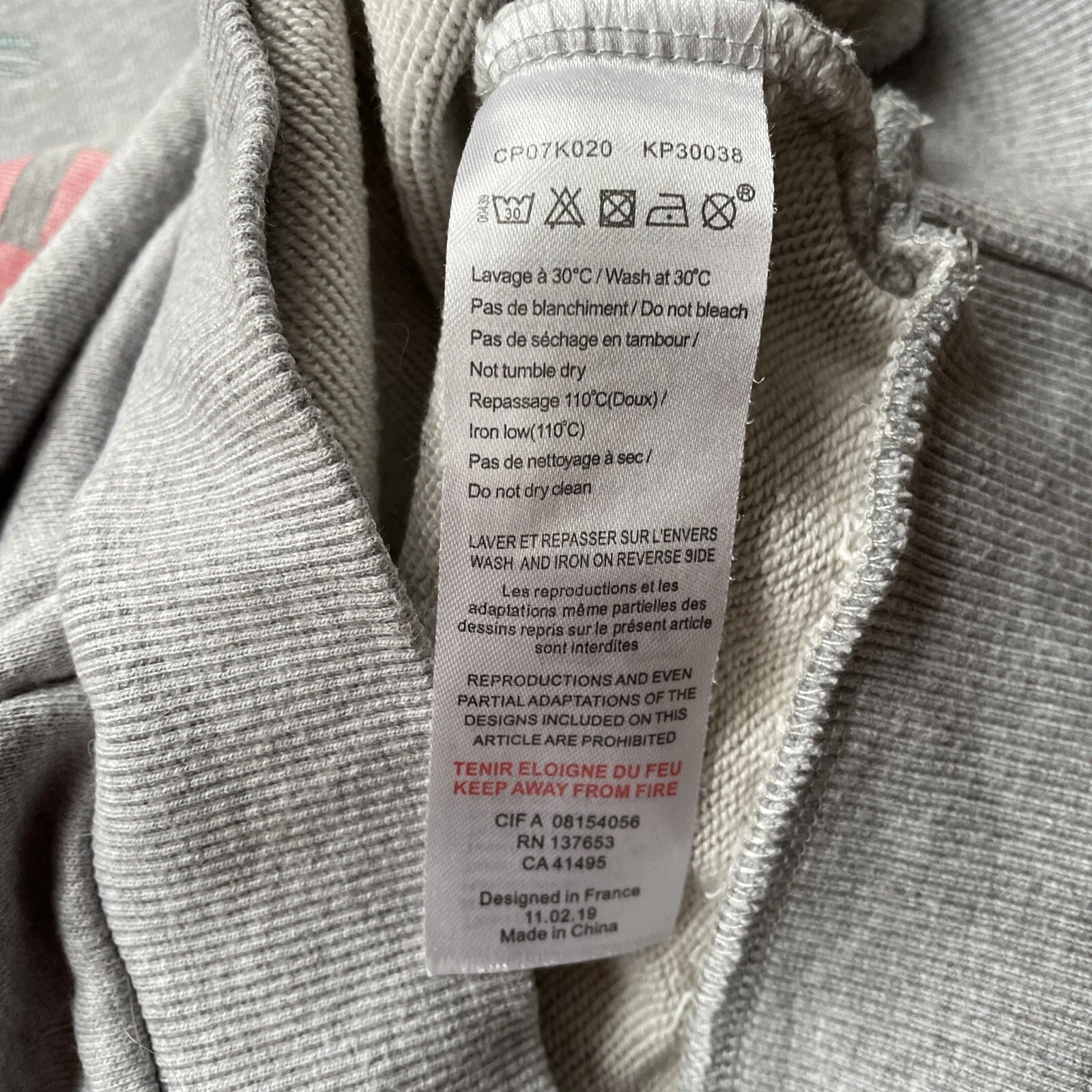 Vestito Maglione Kenzo Bambino Grigio Età 6 Anni