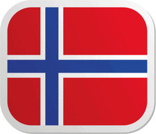 Norway Square Flag Car Bumper Sticker Decal