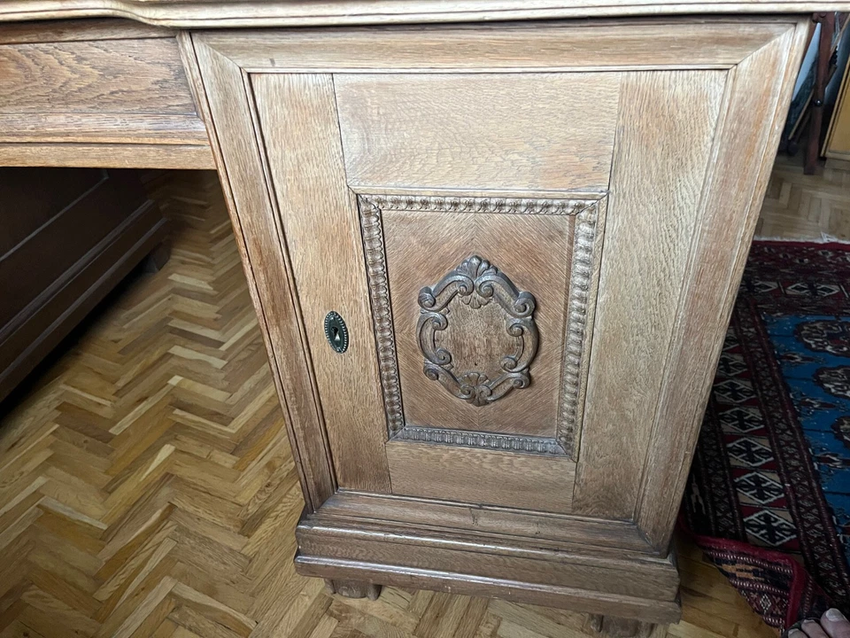 Schreibtisch - Antik - Gründerzeit - Original - ca. 155,5 cm x 90 cm x 77,5 cm - Bild 4 von 4