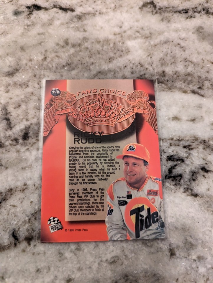 Track Ricky Rudd Card 1995 Press Pass VIP Ricky Rudd Fan’s Choice Card # FC 7 of 9. Gold | eBay