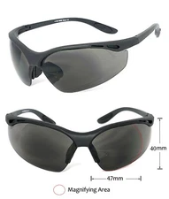 Semi Rimless Full Lens Safety Reading Glasses Tinted Wrap ANSI Z87.1