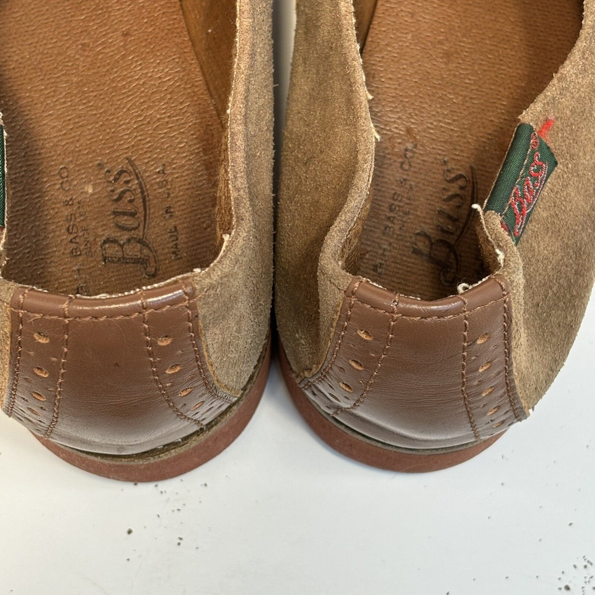 Vintage‎ GH Bass Brown Leather Suede Saddle Shoes Oxfords 4716W Mens 8.5 M USA Vintage G.H. Bass “saddles & Bucks” Saddle Shoes | Tan Suede  main image 4