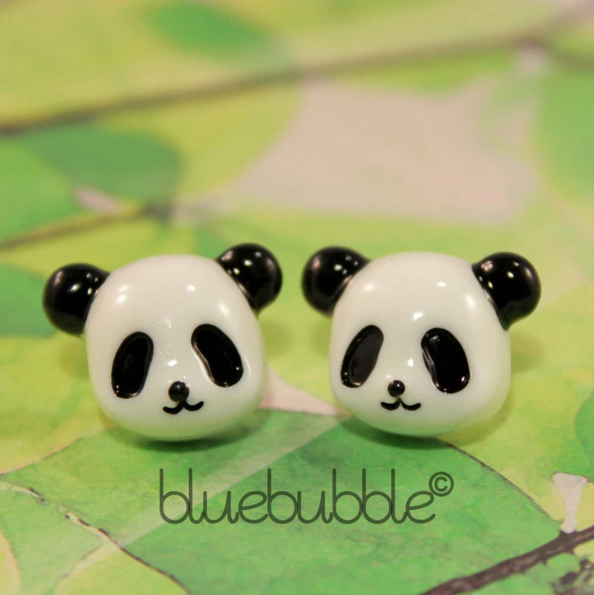 Panda clip shop on earrings
