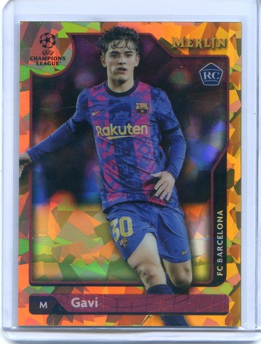 Gavi [Gold Atomic] #107 2021 Topps Merlin Chrome UEFA card
