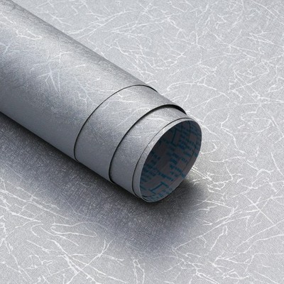 Safiyya 17.3 inch X 393 inch Wallpaper Silver Grey Silk Wallpaper Peel and Stick