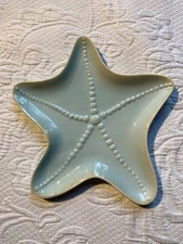 Blue Sky 2007 Starfish Plate Trinket Dish Beach Decorative Decor Pale Blue 8x8