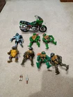 Vintage TMNT Lot 1988/ 2002 Mirage Studios. Soft head, weapons, motorcycle