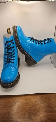 Dr Martens Clemency Blue Leather Boots UK 7 EU 41 Rare 8 Eye Docs